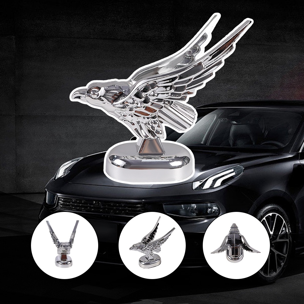 Kap Mobil Tiga Dimensi Flying Eagle Decoration/Kepala Mobil Keren 3D Metal Exterior/Spread Aksesoris Modifikasi Logo Kepala Elang/Aksesoris Mobil