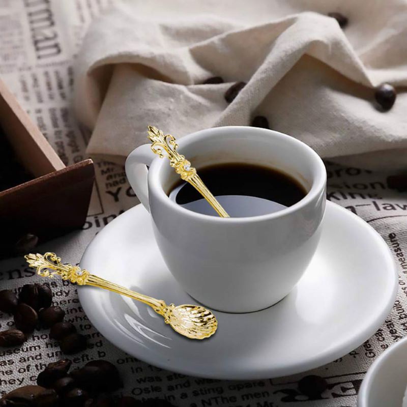 Spoon Retro Sendok Kopi Es Krim Sendok Makanan Penutup Gaya Arab Paduan Seng Kopi Teh Sendok Pencampur Peralatan Makan Dapur Sendok Kopi