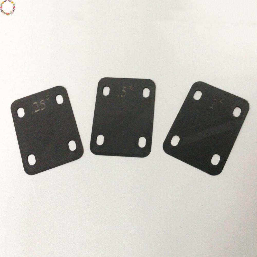 3pcs Shims Leher Gitar Elektrik 0.25 0.5 1derajat neck Plate Replacement Parts Berbahan Plastik Untuk Menyesuaikan Leher Gitar.