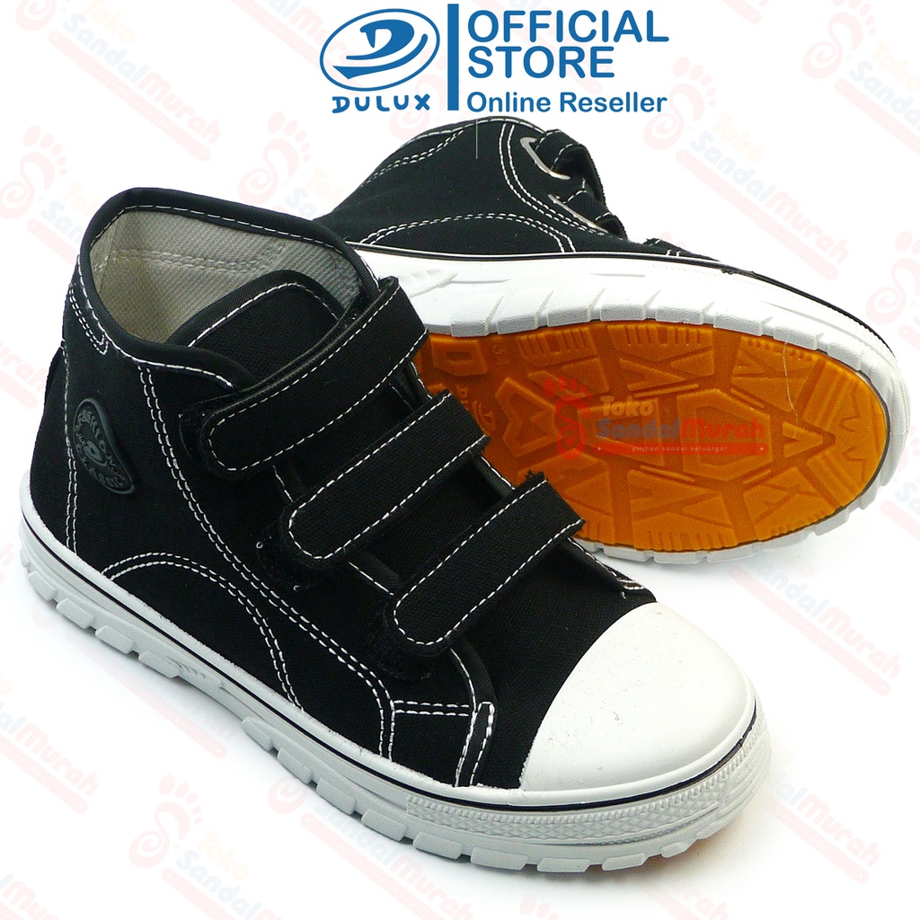 Toko Sendal Murah - Sepatu Sekolah Warna Hitam Putih Uk 30 - 34 / Sepatu Anak Model Tinggi Casual / Sepatu Prepet Unisex / Sepatu Kanvas Model Terbaru [Toko Sendal Murah BX 8059]