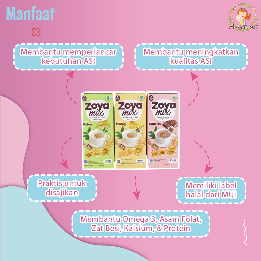 [BISA MIX RASA] Zoya Mix Mamabear Minuman Pelancar Asi Isi 10 Sachet Asi Booster Berkualitas