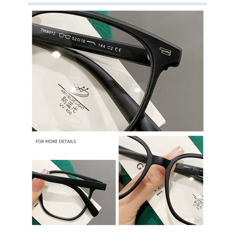 Kacamata Anti Radiasi Retro TR90 Frame Kotak Besar Untuk Wanita Pria