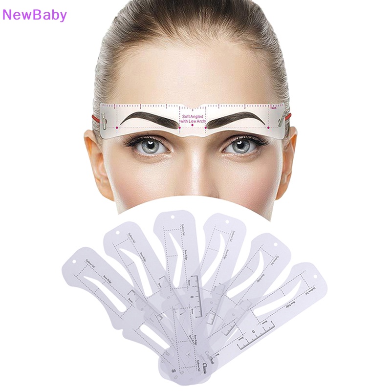 Newbaby 6Pcs Reusable Eye Brow Drawing Guide Kartu Template Makeup Pembentuk Alis Alis ID