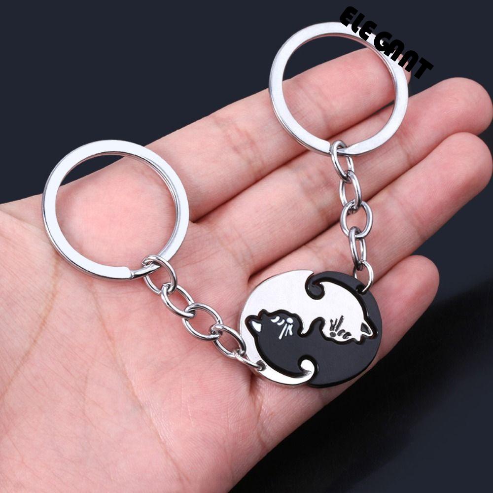 [Elegan] Gantungan Kunci Pasangan Lucu Hadiah Liburan Liontin Aksesoris Perhiasan Hewan Untuk Wanita Pria Kucing Key Chain