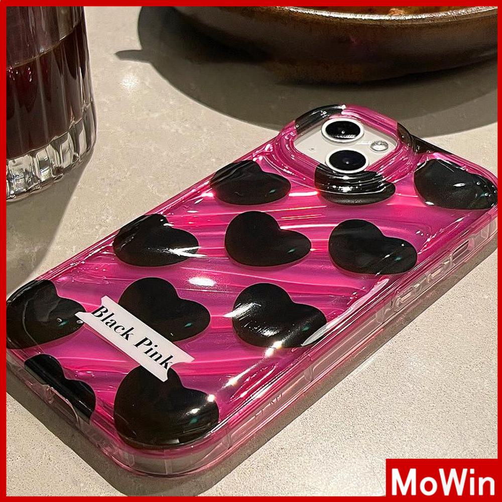 Case iPhone 14 Pro Max iPhone Case Laser Reflektif Bening Case TPU Soft Case Airbag Shockproof Hitam Sederhana Hati Kompatibel dengan iPhone 13 Pro Max 12 Pro Max 11 Xr Xs Max 7 8Plus
