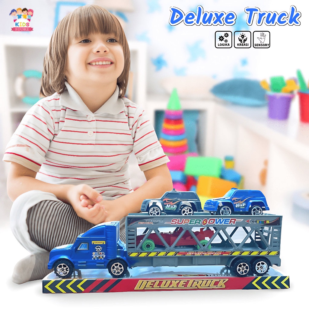 Deluxe Truck Container Isi 3 Mobil | Mainan Anak Laki Laki Mobil Mobilan | Kado Ulang Tahun Anak Cowok 2023