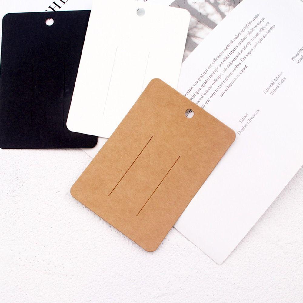 Lily 50PCS Kartu Kemasan Jepit Kraft Paper 7cm*10cm Ornamen Tag Gantung Transparan