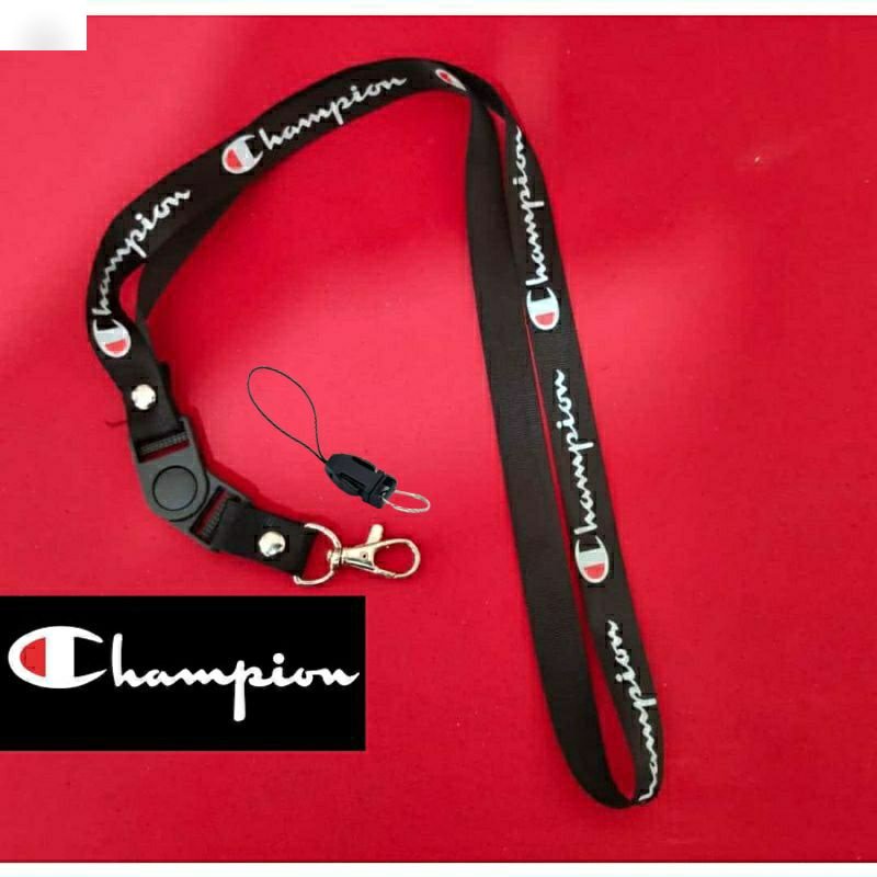 

TALI LANYARD GANTUNGAN KUNCI CHAMPION lanyar id card gantungan hp best seller