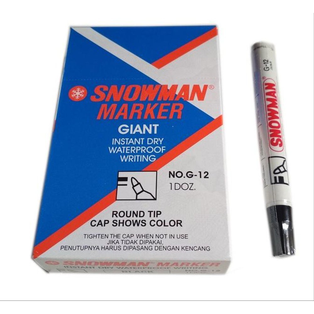 

(PCS) SPIDOL SNOWMAN PERMANEN G-12 WARNA HITAM
