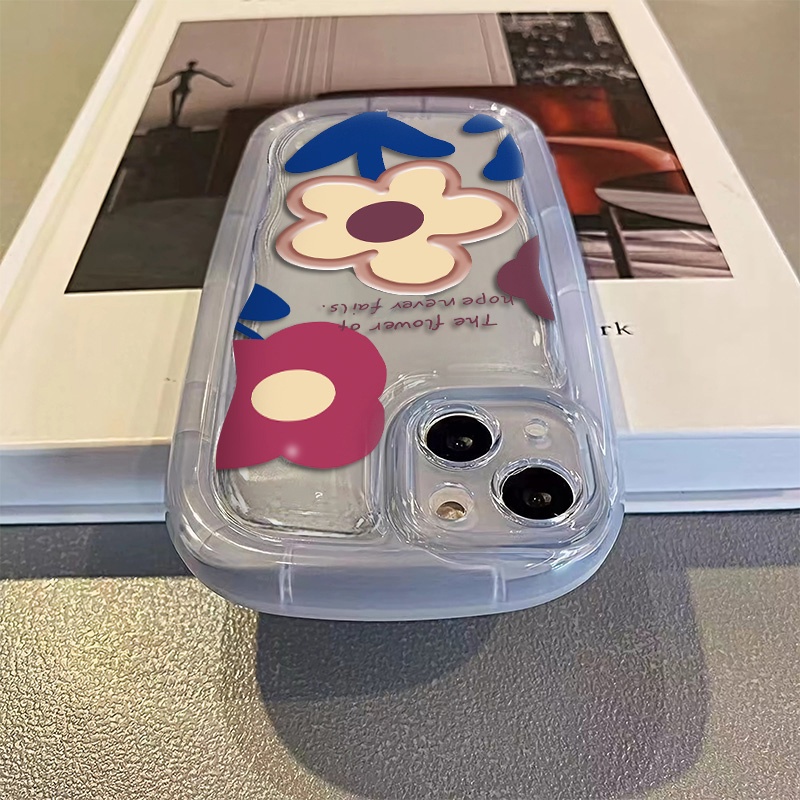 IPHONE Casing Bunga Kompatibel Untuk Iphone14 13 12 11 Pro Max Casing XS X Xr8 +7Plus Silikon Lembut Shockproof Transparan Phone Cover Cell Precticer