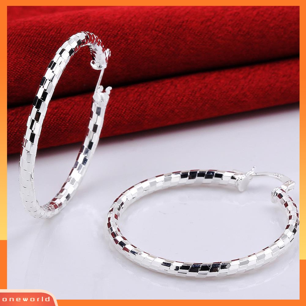 [WOD] Pesona Fashion Berlapis Perak Bentuk Cincin Menjuntai Anting Hoop Wanita Perhiasan Hadiah