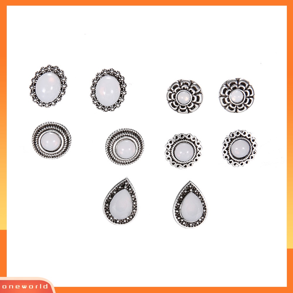 [WOD] 10 Pcs Kerikil Batu Bulat Berlian Imitasi Ear Stud Earrings Wanita Gadis Pesta Perhiasan