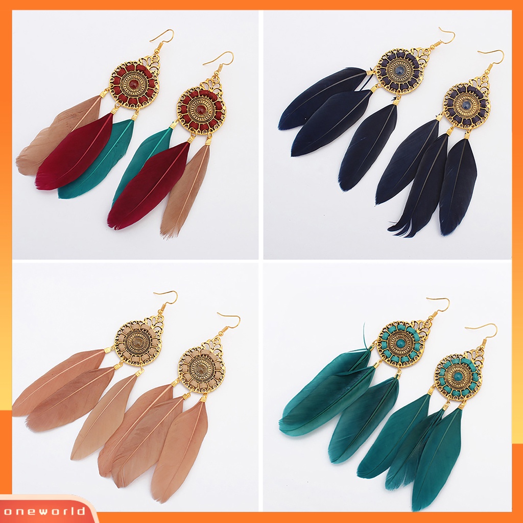 [WOD] Anting Eardrop Bulu Vintage Halus Elegan Untuk Ruang Ganti