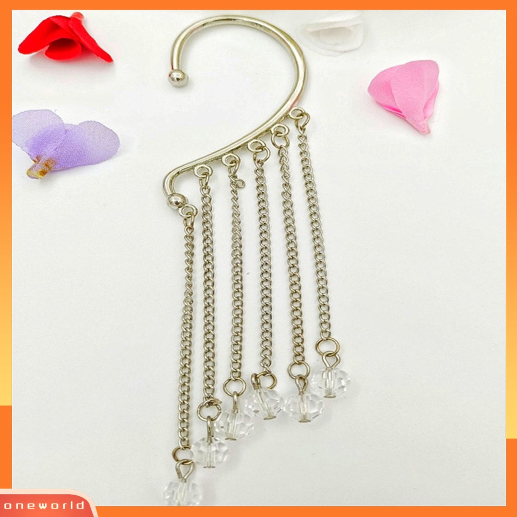 [WOD] 1pc Manset Telinga Rumbai Panjang Wanita Semua Cocok Liontin Tanpa Tindik Klip Anting Untuk Pacaran