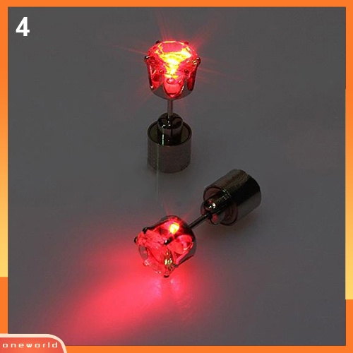 [WOD] Anting Berlian Imitasi LED Menyala Stud Dance Aksesoris Pesta Untuk Pesta/Xmas