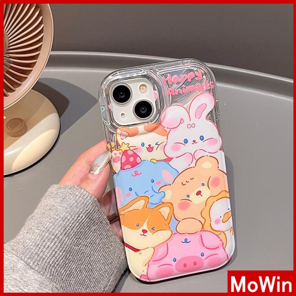 Case iPhone 14 Pro Max iPhone Case Laser Reflektif Bening Case TPU Soft Case Airbag Tahan Guncangan Hewan Kartun Lucu Kompatibel dengan iPhone 13 Pro Max 12 Pro Max 11 Xr Xs Max 7 8PLus