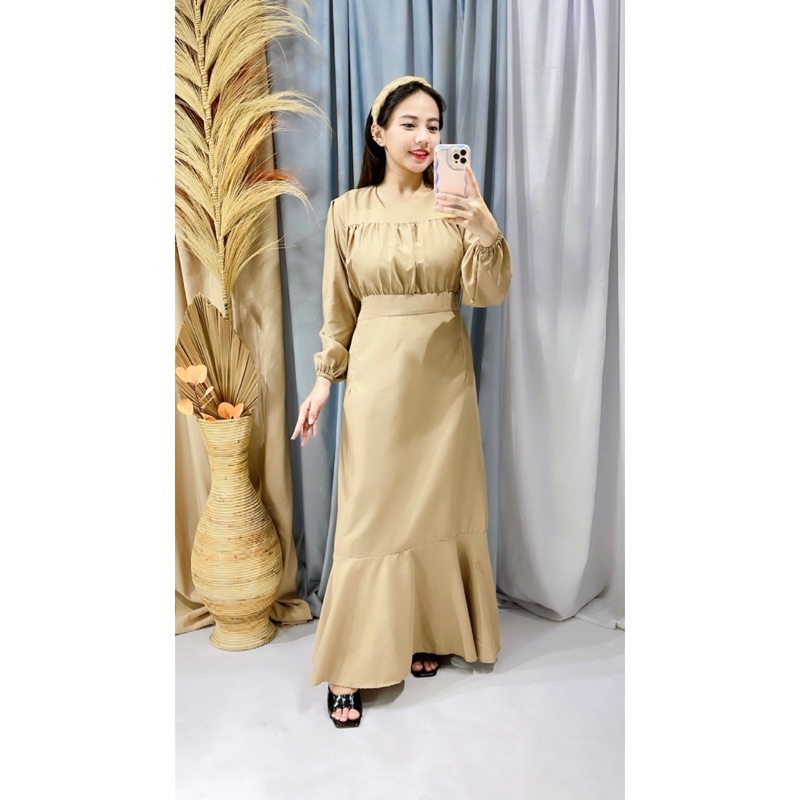 BEFAST - ZRD DRESS MAXY SYANI / Hyejin Dress Korean Look / LongDress Wanita Terbaru / Fashion Wanita Kondanga Wanita Hijab Style / Pakaian Casual Kekinian Remaja ABG / LongDress Polos Lengan Panjang / Termurah