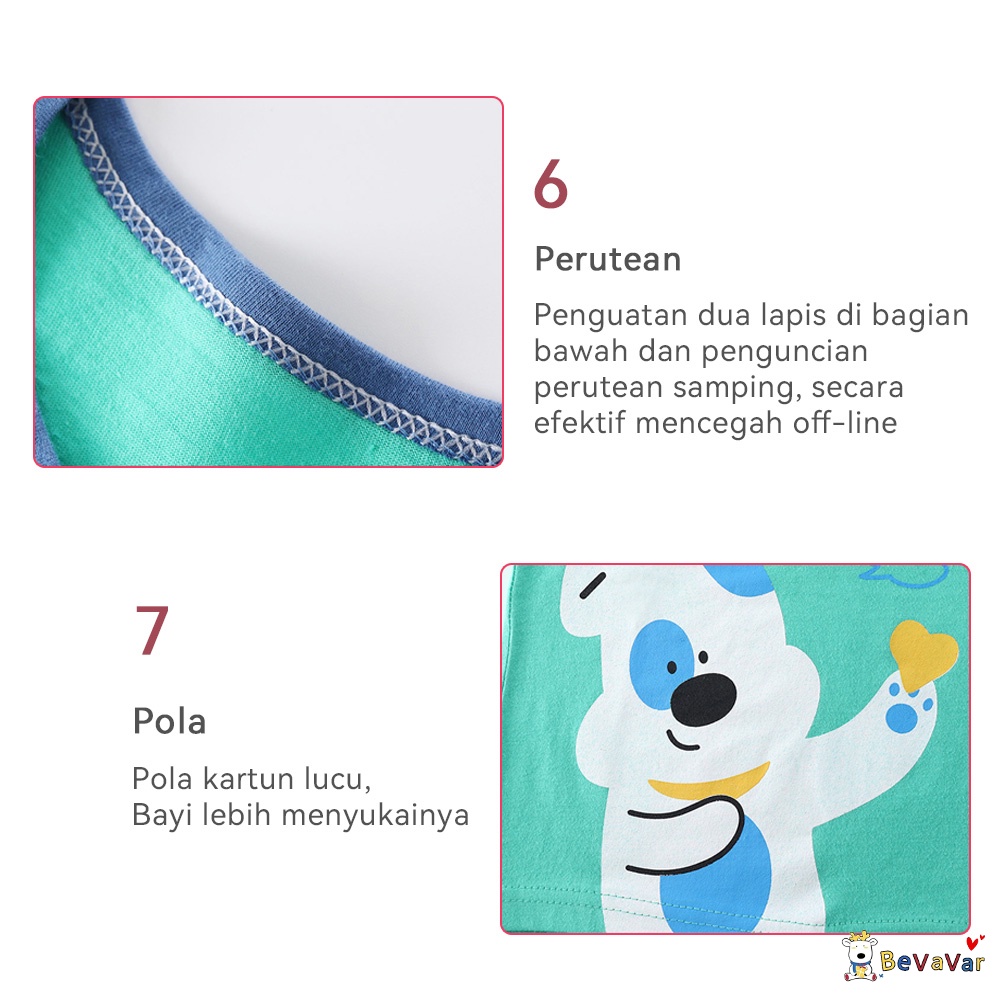 BEVAVAR 0-3thn Kaos Piyama bayi lucu Anak laki-laki perempuan Lengan pendek Bayi Import