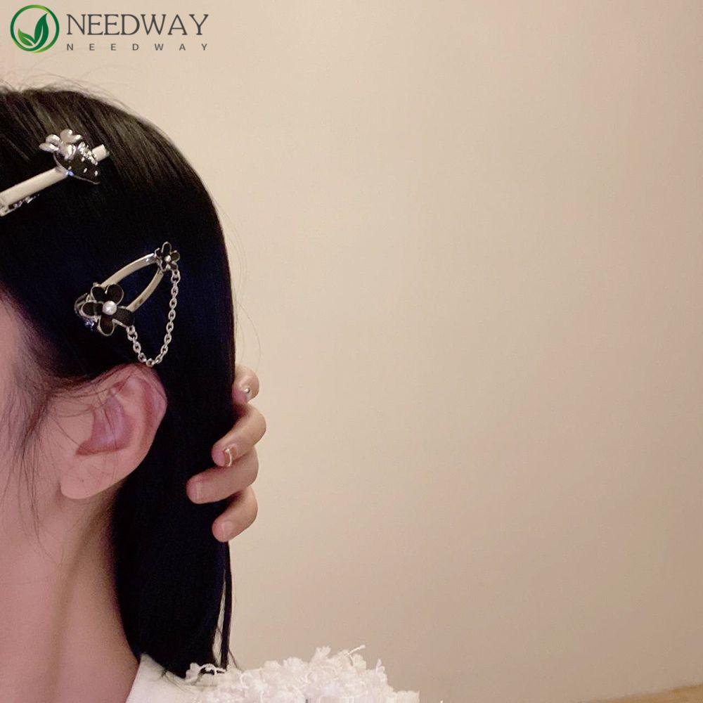 Needway Cinta Jepit Rambut Lucu Kreatif Indah Bunga Strawberry Perempuan Logam Gadis Sisi Klip Wanita Hair Clip