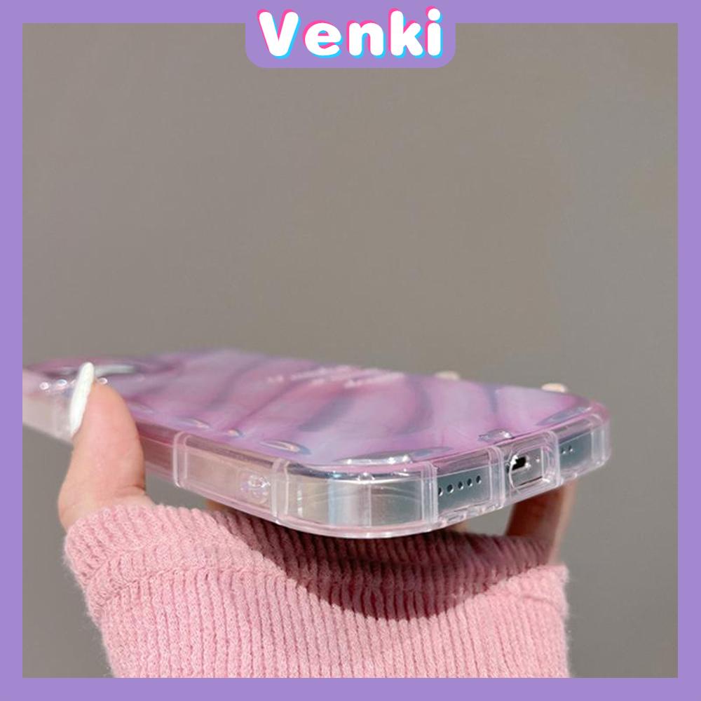 VENKI - iPhone Case untuk iPhone 11 Laser Reflektif Bening Phone Case TPU Soft Shockproof Airbag Case Gradien Sederhana Kompatibel dengan iPhone 14 13 Pro Max 12 Pro Max XR XR 7 8Plus