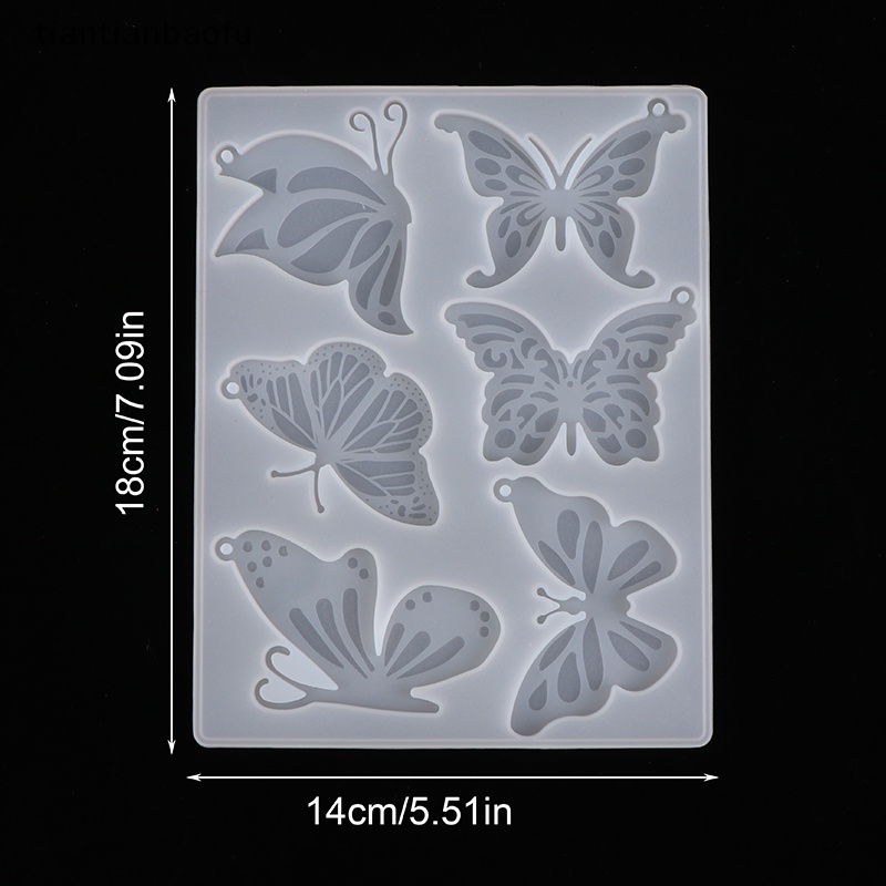 [tiantianbaofu] 1pc Butterfly Silicone Cetakan DIY Keyrings Eardrop Cetakan Perhiasan Membuat Alat Butik