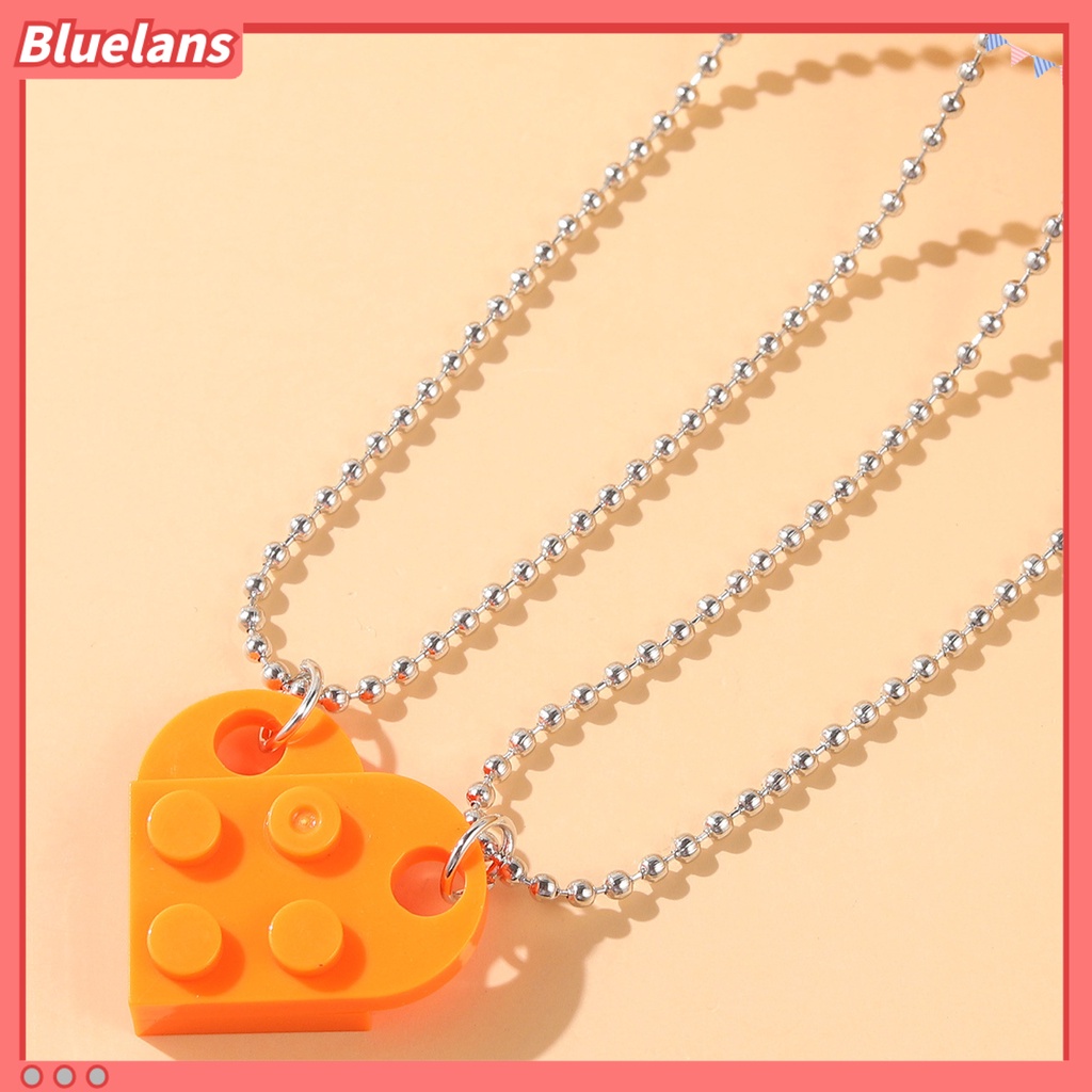 [BLS] 2pcs Kalung Pria Wanita Senada Dapat Dilepas Jigsaw Menarik Bentuk Hati Liontin Chokers Necklaces Untuk Pasangan