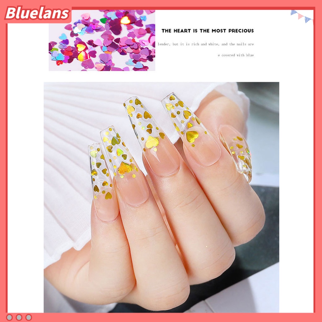 [BLM] Desain Huruf Bentuk Hati Ultra-Tipis Beauty Woman Nail Care Polish Sequin Untuk Pesta