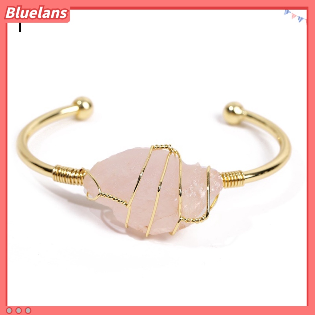 [BLS] Bangle Menawan Gelang Kristal Imitasi Ujung Terbuka Bahan Tembaga Tahan Lama Untuk Pakaian Sehari-Hari