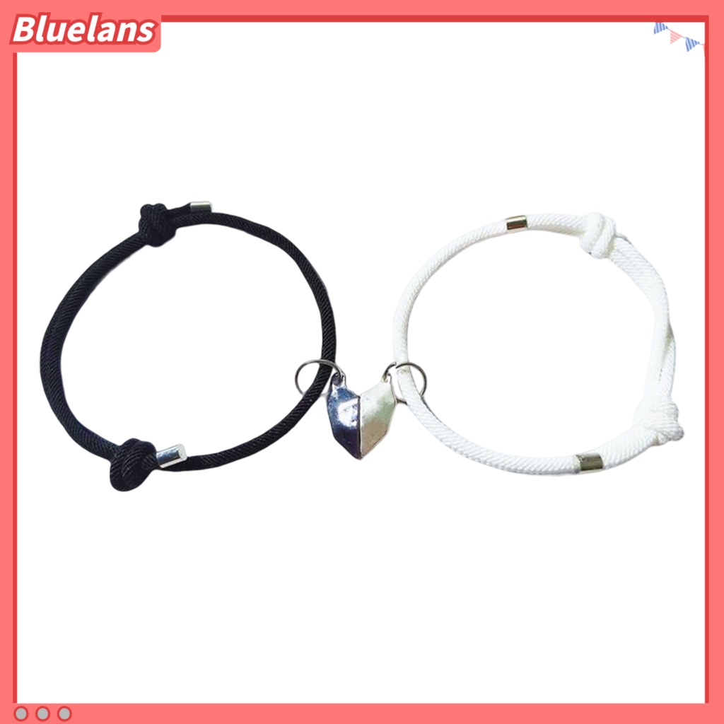 [BLS] 1pasang Gelang Couple ic Cinta Romantis Unisex Bentuk Hati Panjang Yang Dapat Disesuaikan Pria Bracelet Jewelry