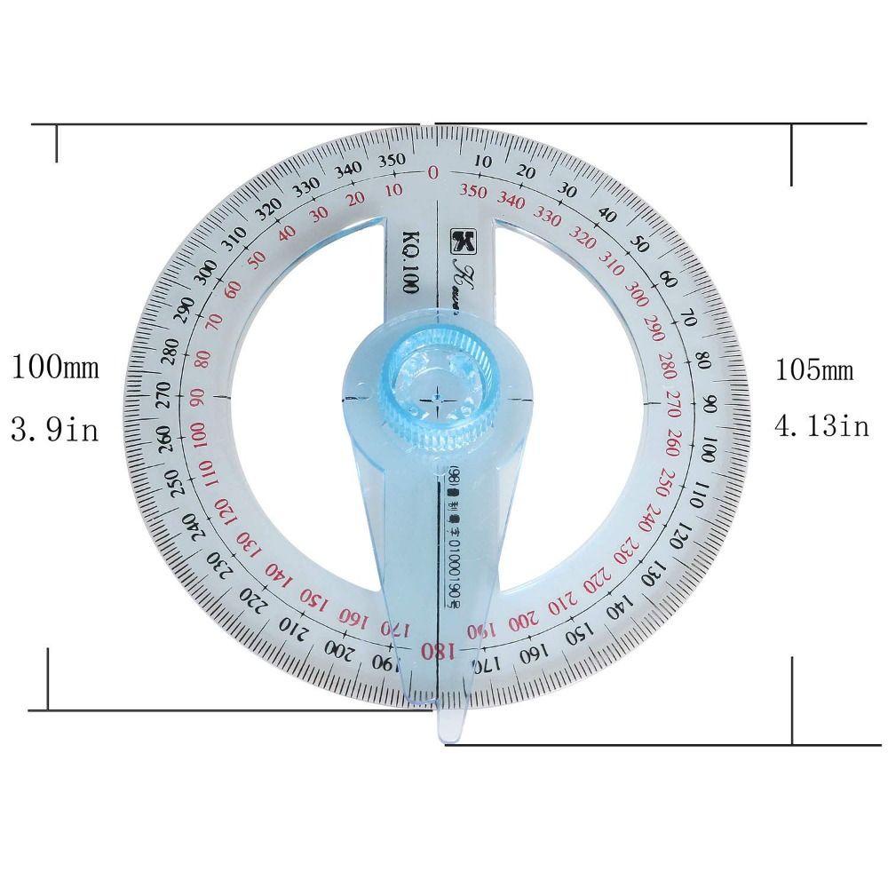 Populer 4pcs 360derajat Busur Derajat Penggaris Geometris Alat Ukur Alat Tulis Lengan Ayun Busur Derajat