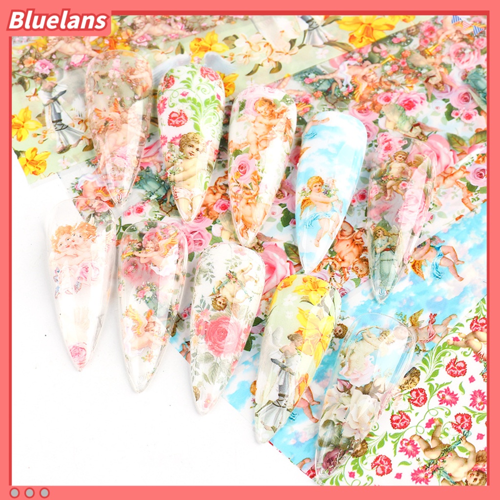 [BLM] 10pcs Stiker Kuku Motif Cupid Tahan Lama DIY Transfer Cupid Manicure Decor Untuk Wanita
