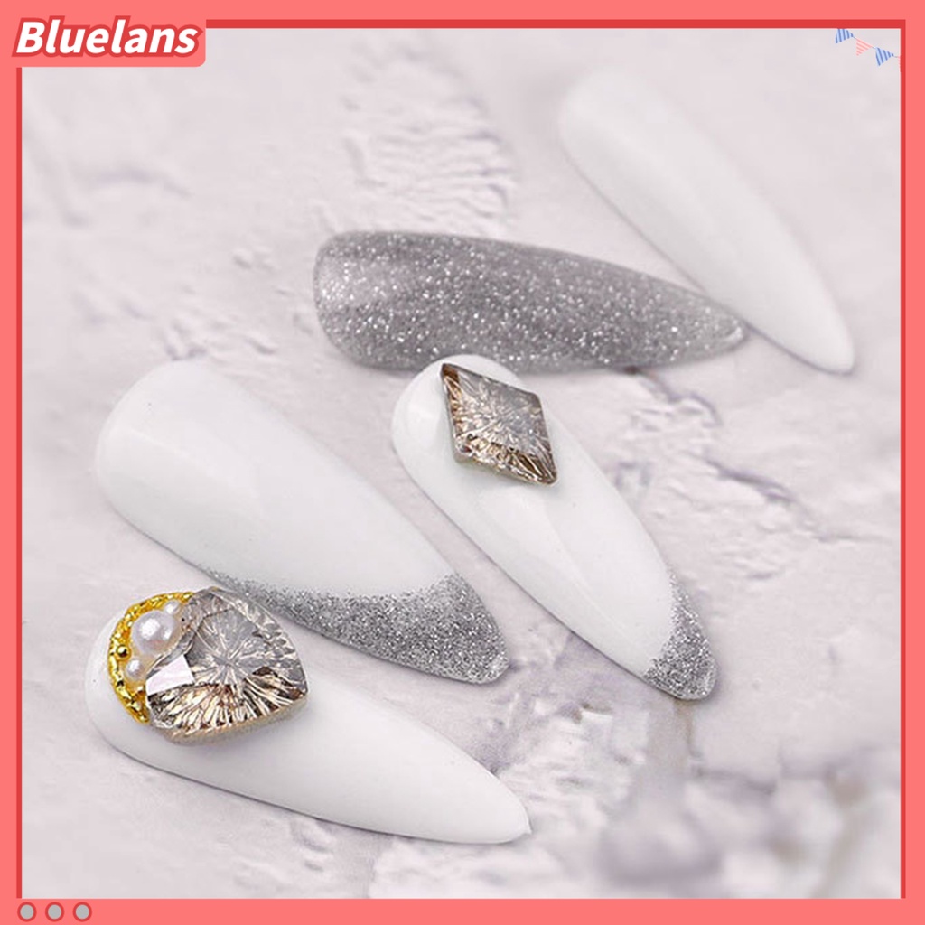 [BLM] Nail Glitter Transparan Indah Bersinar Rhombic Rhinestone Nail Dekorasi Untuk Salon Kecantikan