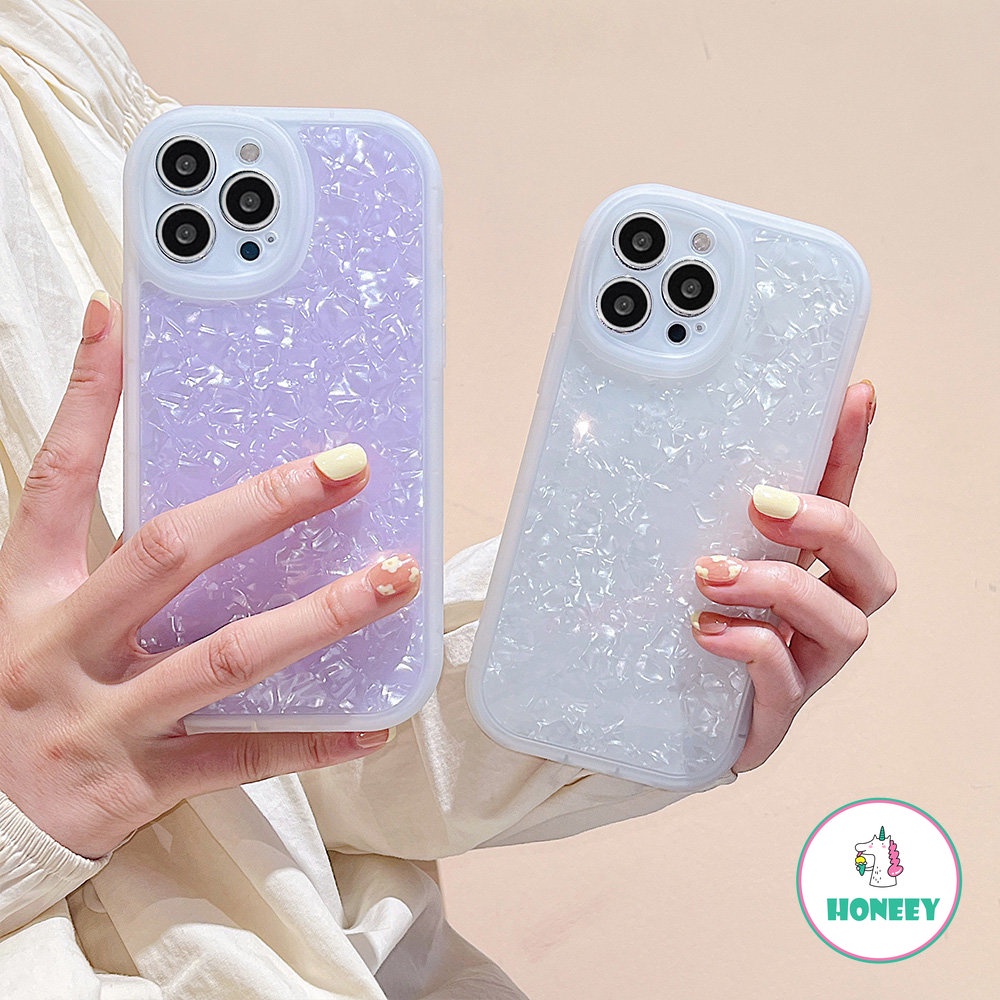 Casing Ponsel Marmer Shell Dream Glitter Untuk iPhone 14 Pro 13 12 11 Pro Max XR XS Max X14 8 7Plus Lembut Shockproof Back Cover