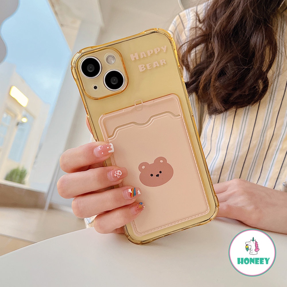 Casing Beruang Lucu Retro Untuk iPhone XR XS Max Casing Iphone14 13 12 11 Pro Max 12 Pro 7 8 14plus Cute Pink Card Holder