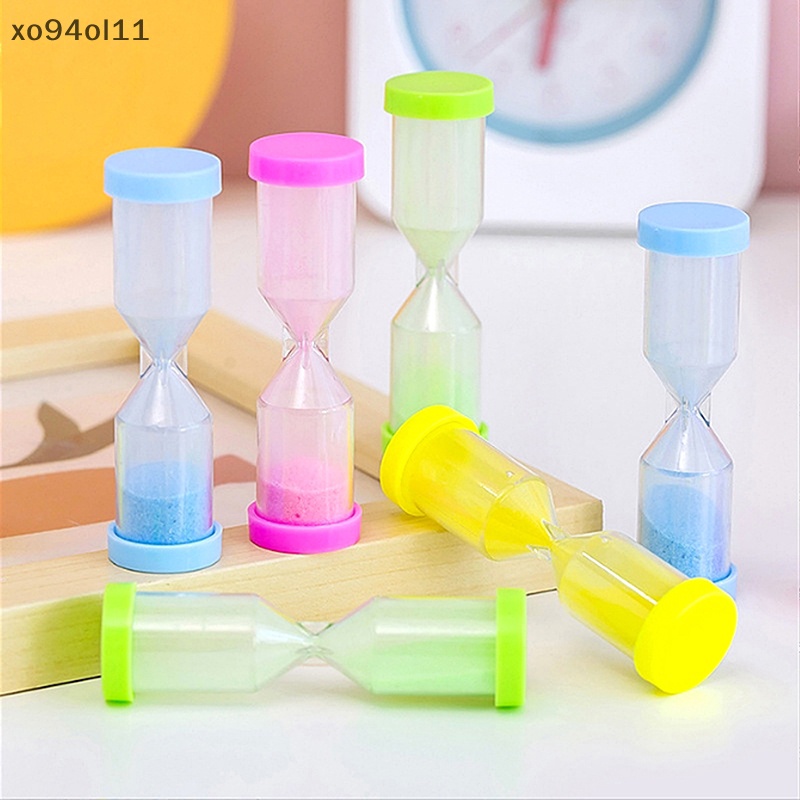 Xo 3Pcs Mini Colorful Jam Pasir Pasir Pasir Jam Timer Mainan Anak Sikat Gigi Shower Timer Dekorasi Rumah OL