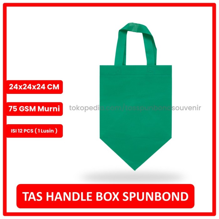 

[SC] Goodie Bag Spunbond Box 24x24x24 Hijau Tua Lusin / Tas Spunbond Polos
