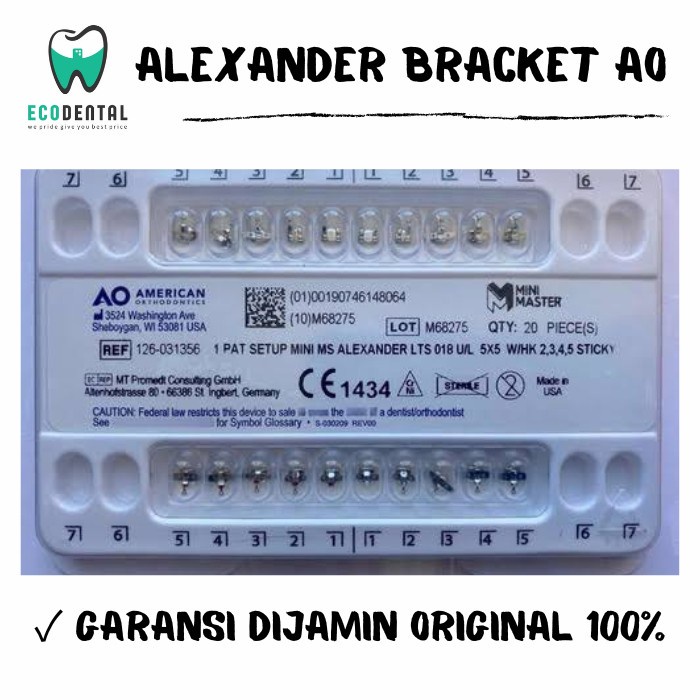 Bracket Alexander AO American Orthodontic Original Behel Metal Ortho