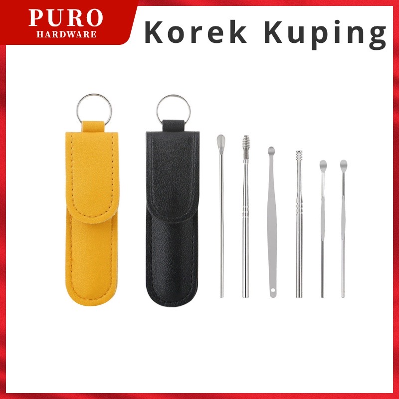 Set Korek Kuping stainless / Set Alat Pembersih Telinga Korek Kuping Ear Wax Picker