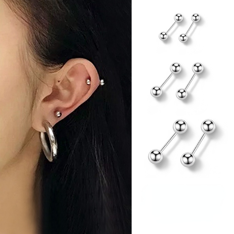 Perak999 Sterling Telinga Tulang Paku Sekrup Gesper Anting Tindik Telinga Ear Studs