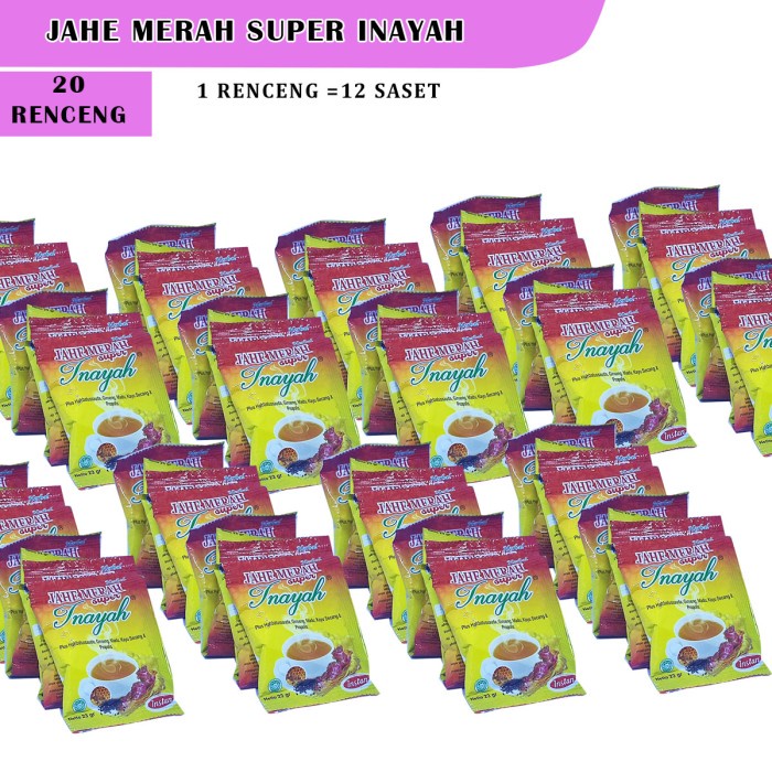 

jahe merah propolis inayah 1 bal [ 20 renceng] ektra proplis ginsng