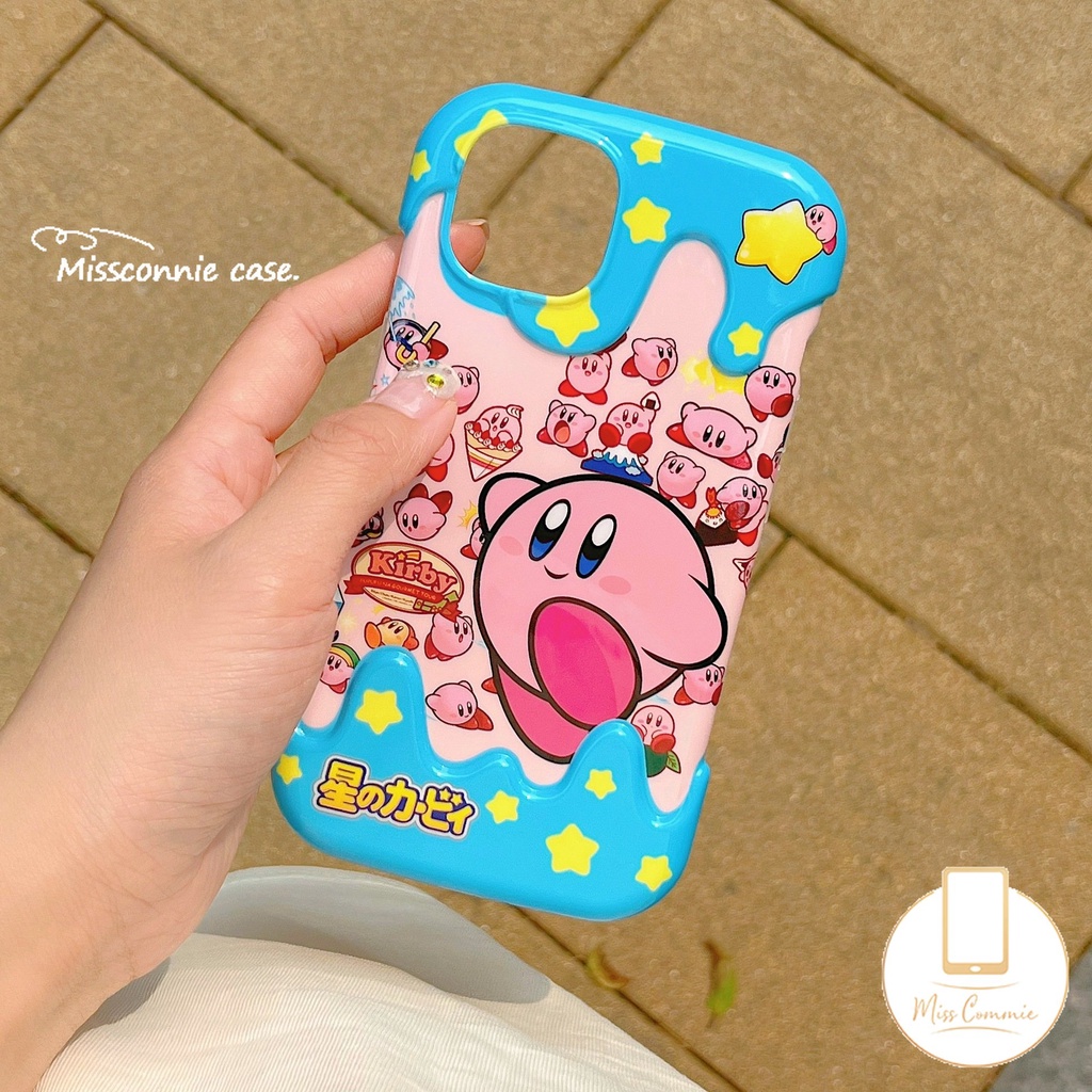 Kartun Lucu Kirby Case Kompatibel Untuk IPhone 7Plus 8Plus 14 11 13 12 Pro Max XR X7 8 Plus XS Max Shockproof Stars 3D Ice Cream Lembut Tpu Phone Cover