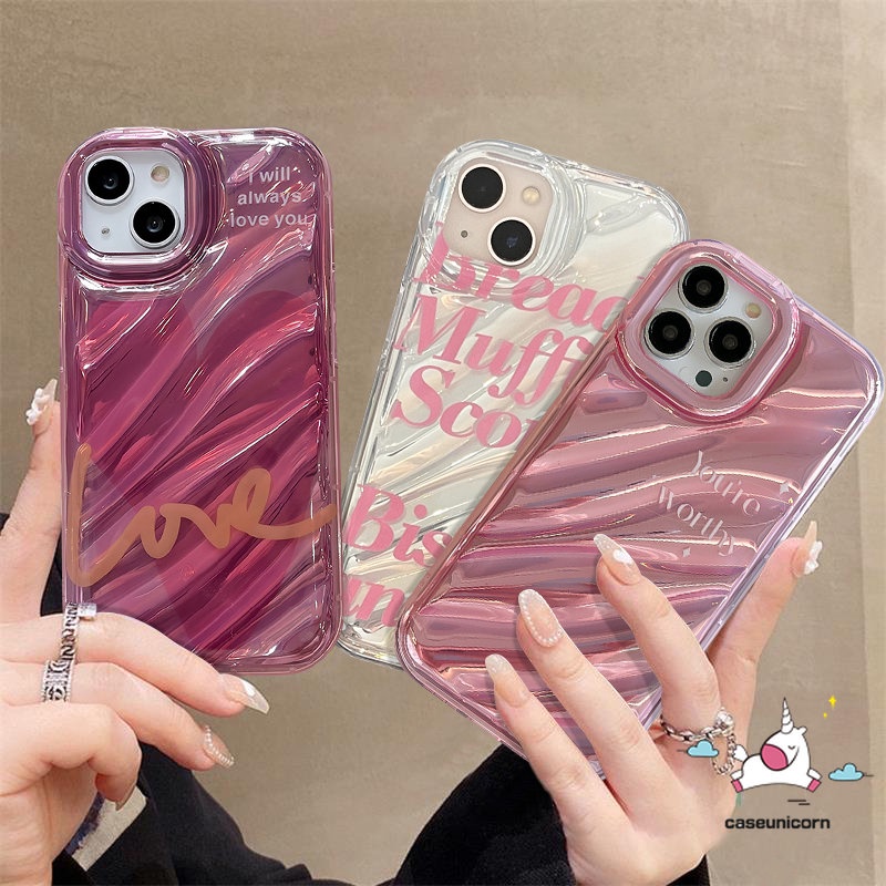 IPHONE Fashion Kreatif Huruf Sederhana Mewah 3D Stereo Corrugation Case Kompatibel Untuk Iphone14 11 7Plus XR 13 12 Pro MAX X7 8 6 6S Plus XS MAX SE 2020 Dazzle Color Card Case