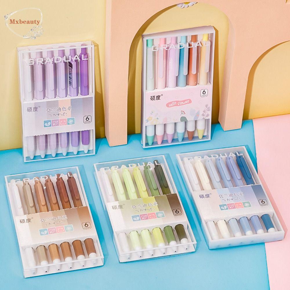 Mxbeauty ST Nib Press Gel Pen Set Kawaii 0.5mm Kantor Siswa Sekolah Anak Bolpoin