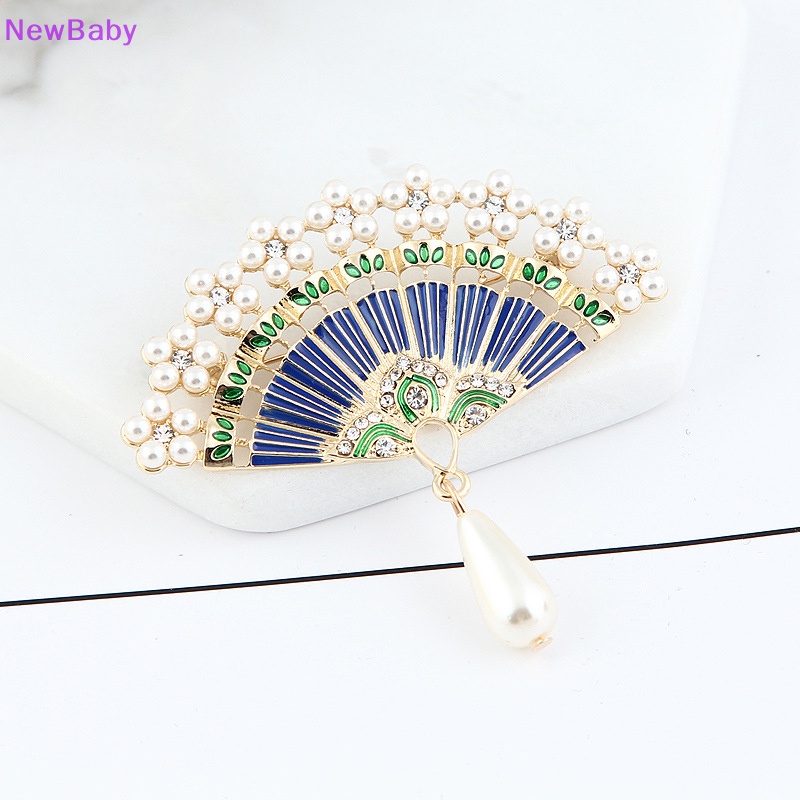 Newbaby Enamel Pin Vintage Bros Untuk Wanita Pesona Mutiara Imitasi Syal Setelan Broche Broach ID