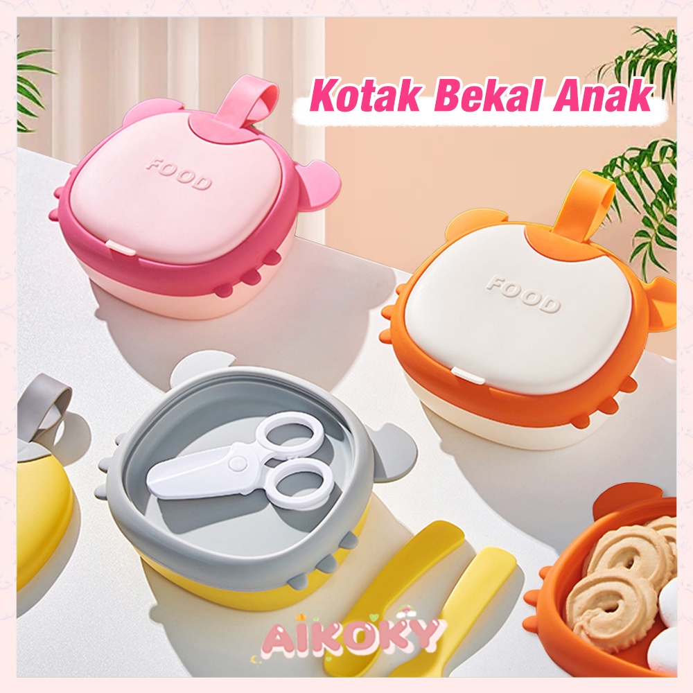 Aikoky Kotak Bekal Anak Tk / Kotak Makan Anak Set / Tempat Makan Anak Karakter