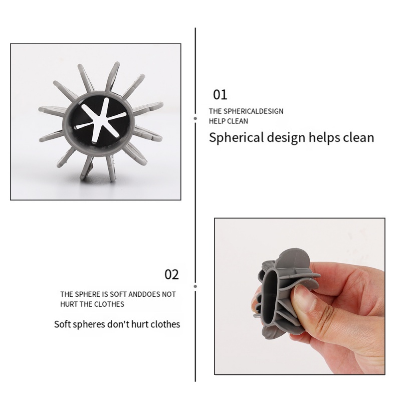 [Unggulan] Debris Stain Fast Removal Balls Perlengkapan Pembersih Praktis Penangkap Bulu Kucing Anjing Anti Angin Pelembut Pakaian Sphere Wash Machine Silicone Laundry Ball