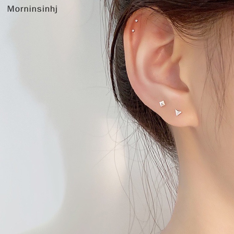 Mornin Anting Tusuk Simple Mini Untuk Wanita Hati Bintang Bulan Stud Earring Perhiasan Pesta id