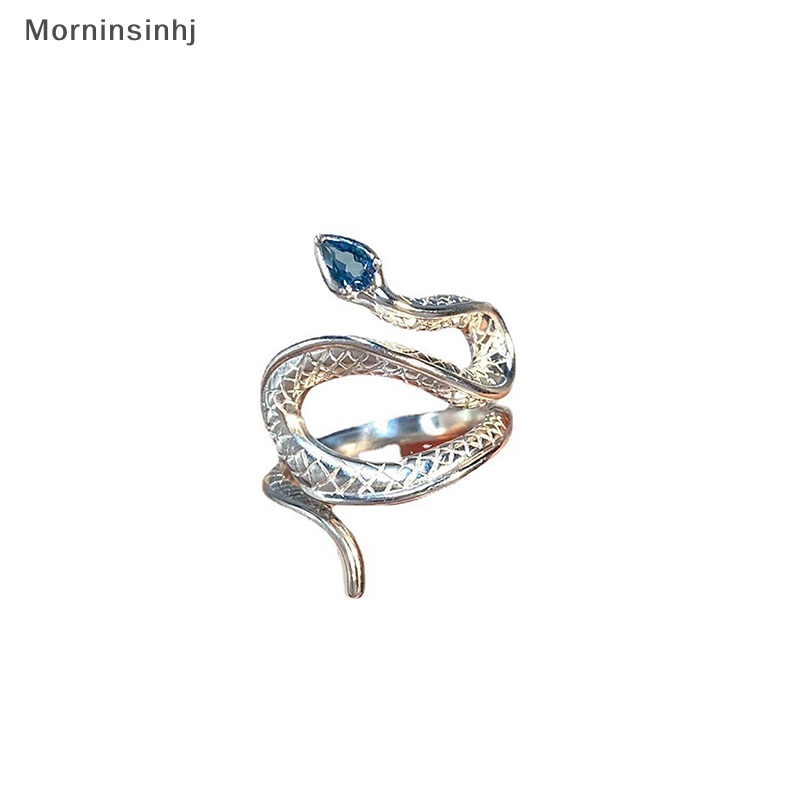 Mornin Gothic Berlian Imitasi Terbuka Ular Cincin Adjustable Hewan Rings Reptil Untuk Pria Wanita Fashion Punk Cowok Cewek Ulang Tahun Perhiasan Hadiah id