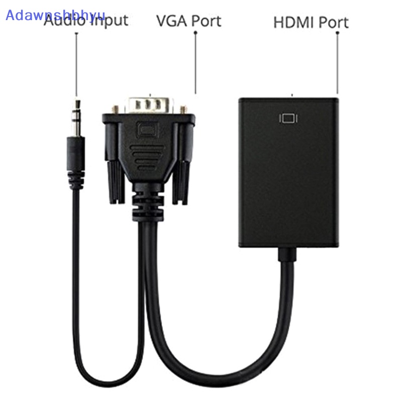 Adhyu Full HD 1080P VGA to HDMI-compatible Converter Adapter Kabel Dengan Output Audio VGA HD Adapter Untuk PC laptop Ke HDTV Proyektor ID