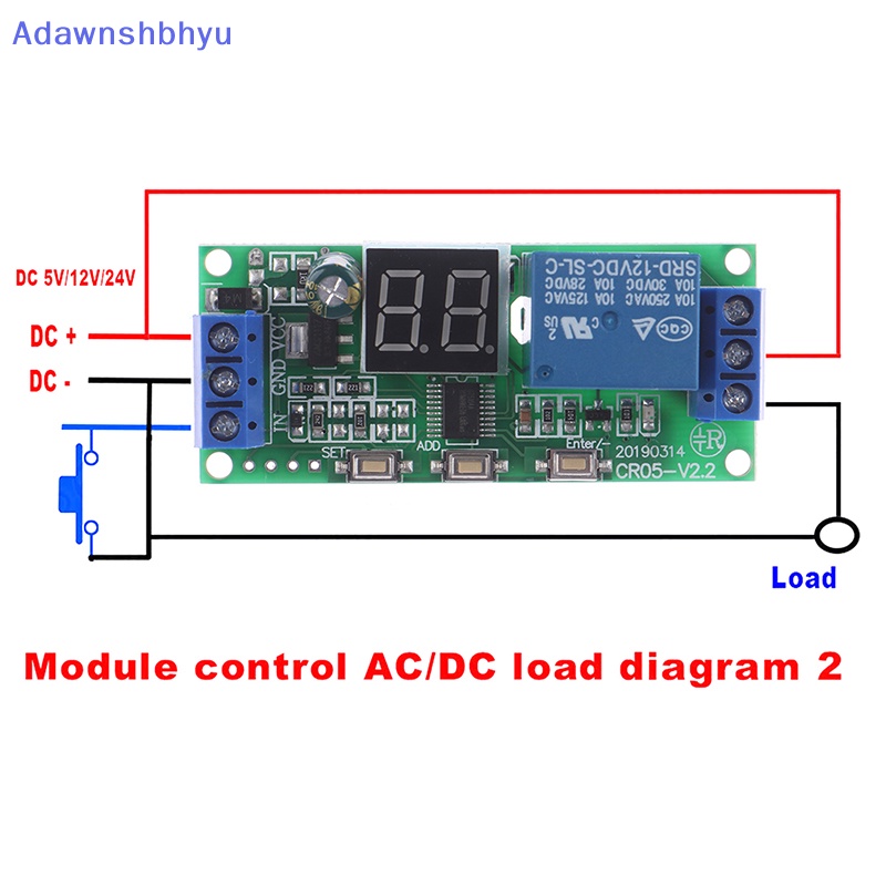 Adhyu digital time infinite delay switch timer relay Modul dc5v12v24v ID